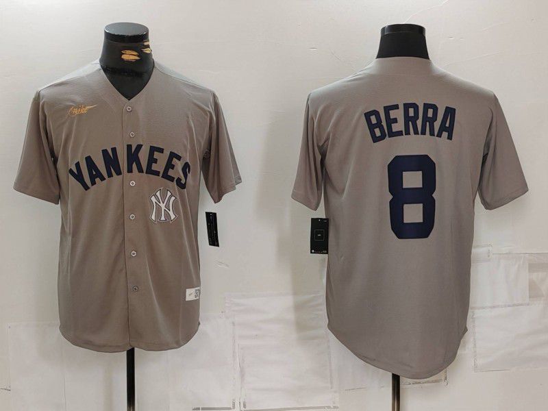 Men New York Yankees #8 Barra Grey Game 2024 Nike MLB Jersey style 819->new york yankees->MLB Jersey